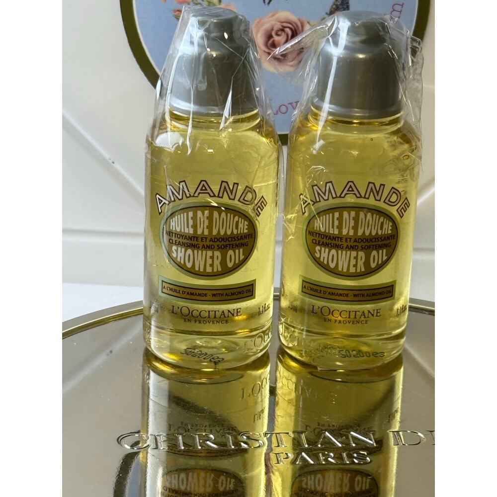 L'Occitane Almond Shower Oil - Set of TWO (2) 35 mL - NEW